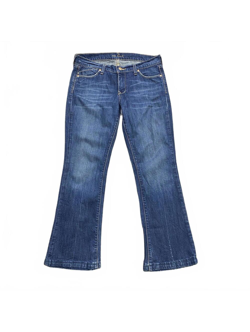 Y2K Old Navy The Flirt Flared Hemmed Jeans Size 6 Made in Mexico Retro Bootleg